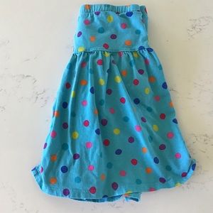 Blue skirt w/ rainbow polka dots!